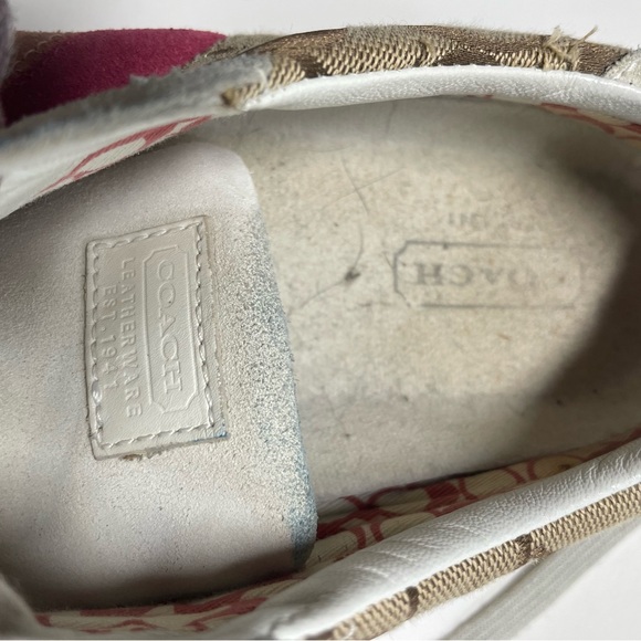 Coach Signature Pink Stripe Sneakers – Women’s – Classic “C” Logo - Picture 3 of 12